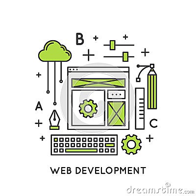 Web Page Development Process Stock Photo