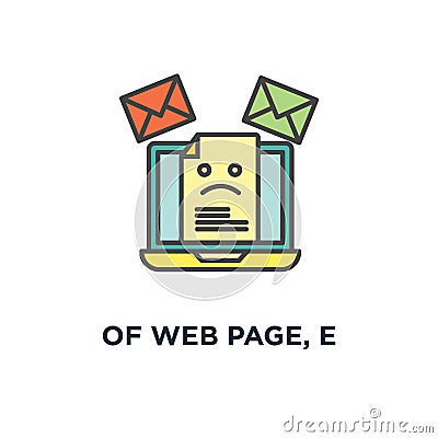 of web page, e icon, symbol of mail marketing, mailing, news letter advertising, communication, sharing spam, news and information Vector Illustration