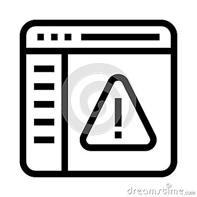 Web page error vector line icon Vector Illustration