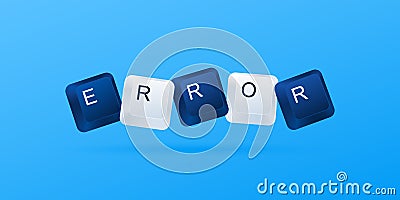 Web page ERROR. ERROR word written with computer buttons. Computer keyboard keys. Vector illustration eps 10 Vector Illustration
