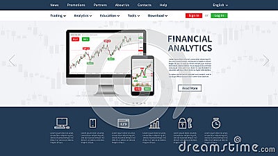 Web page financial trading vector illustration Vector Illustration