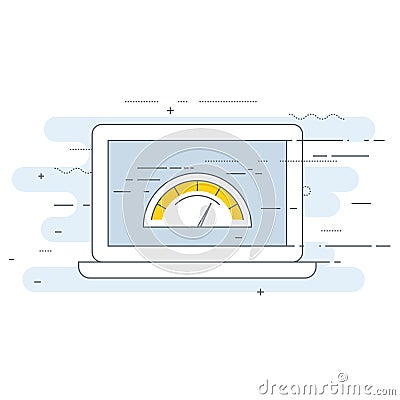 Web page loading speed test icon - site performance optimization Vector Illustration
