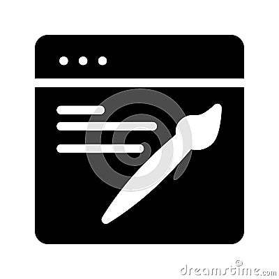 Web page paint glyph vector icon Vector Illustration
