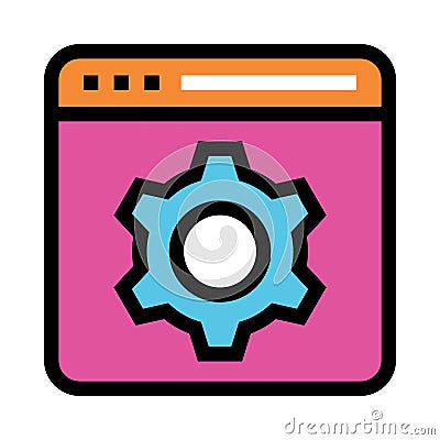 Web page setting color line icon Stock Photo