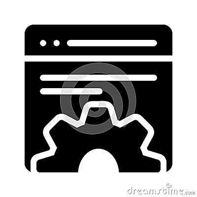 Web page setting glyph vector icon Vector Illustration