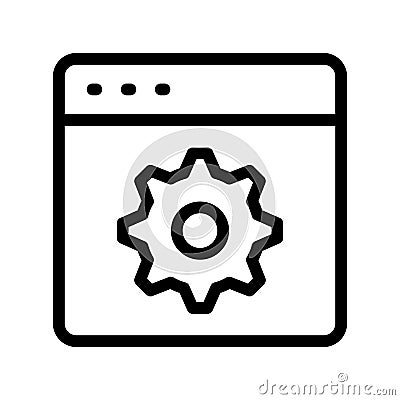 Web page setting vector line icon Vector Illustration
