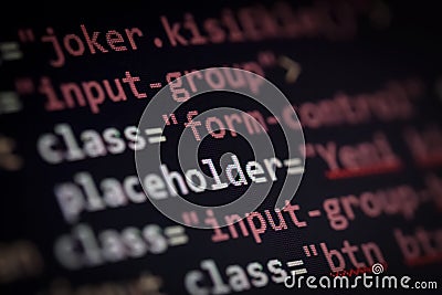 Web page source codes macro Stock Photo