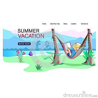 web page templates of summer vacation, nature, tourism, Modern vector illustration concepts for website Stock Photo