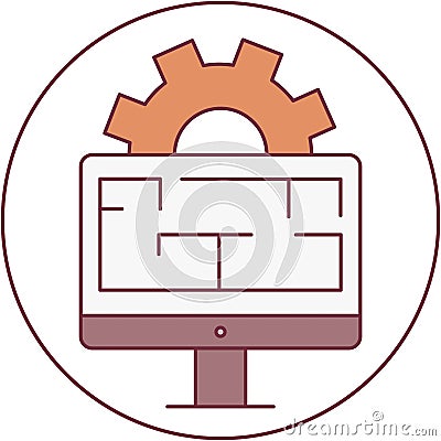 Web pc software architecture design icon vector Vector Illustration