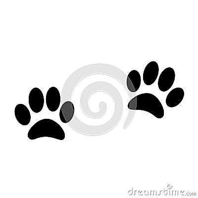 Pet paws print vector illustration on white background Vector Illustration