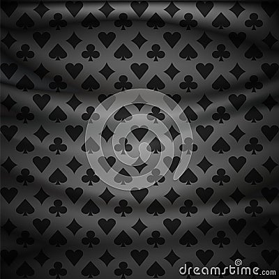 Poker card suits casino cloth curtain mesh black design Vector Illustration