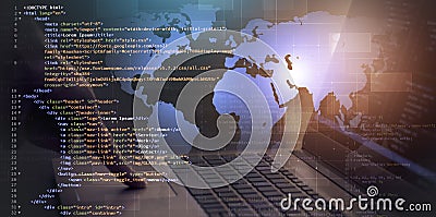 Web programming mixed media background Stock Photo