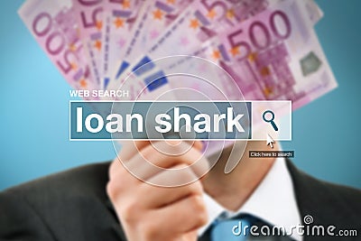 Web search bar glossary term - loan shark Stock Photo