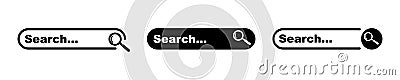 Search bar vector set. Search bar ui template. Internet navigation. Vector Illustration