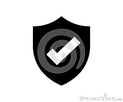 Web Security system abstract technology logo design. Shield check mark. Network tech, digital, protecting business. Vector Illustration