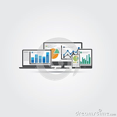 Web and SEO analytics concept - Illustration Vector Illustration