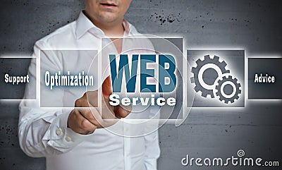 Web service touchscreen concept background Stock Photo