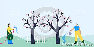 Garden work concept Vector Illustration