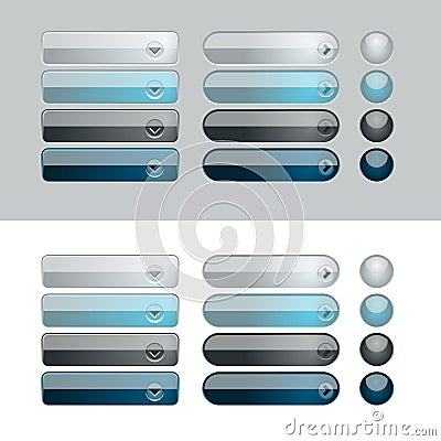 Web Shiny Button Set Vector Illustration