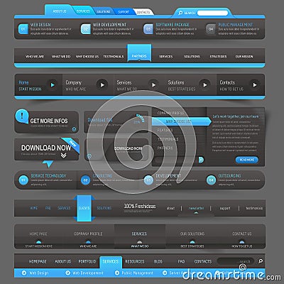 Web site design template navigation elements Vector Illustration