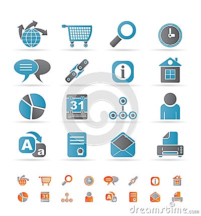 Web Site, Internet and computer Icons Vector Illustration