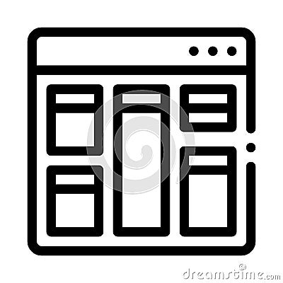 Web site layout icon vector outline illustration Vector Illustration