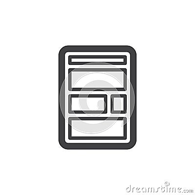 Web site layout line icon Vector Illustration