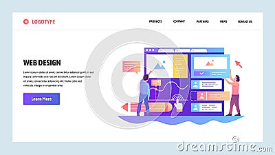 Web site onboarding screens. Team build ux ui interface. Menu vector banner template for website and mobile app Vector Illustration