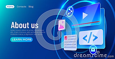 Web site ui element banner. Web development concept. Vector Illustration