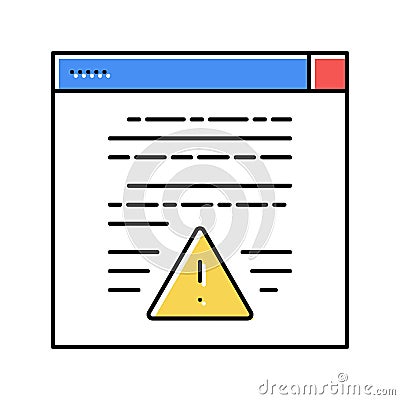 web site with virus color icon vector illustration Vector Illustration