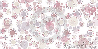 Small circles around large circles - cute doodle background. Vector Illustration