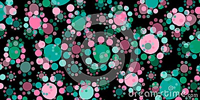 Small circles around large circles - cute doodle background. Vector Illustration