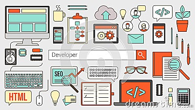 Web and software developer Vector Illustration