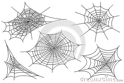 Web spider cobweb icons set. Outline illustration of web spider cobweb vector icons for web Vector Illustration