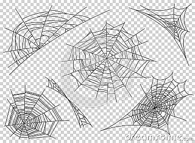 Web spider cobweb icons set. Outline illustration of web spider cobweb vector icons for web Vector Illustration