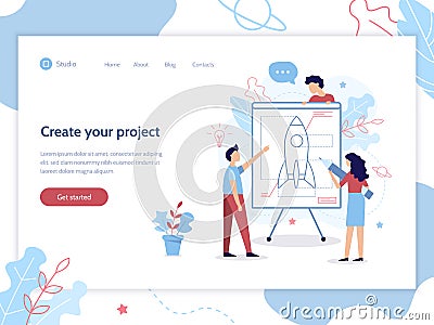 Web startup banner Vector Illustration