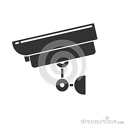 Web Surveillance CCTV security camera silhouette Vector Illustration