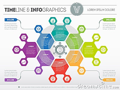 Web Template of a circle chart, diagram or presentation. Part of Vector Illustration