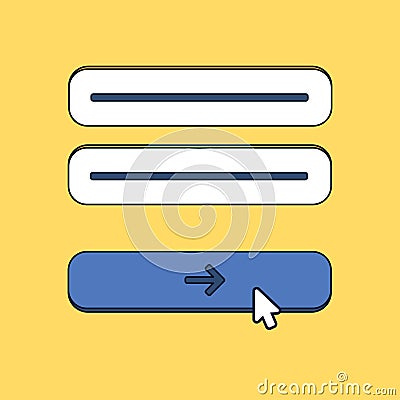 Web Template of Computer Login Form Stock Photo