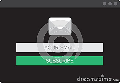 Email Subcribe Form UI UX Web Design Template Vector Illustration