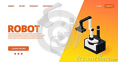 Web template with a robot loader. Vector Vector Illustration