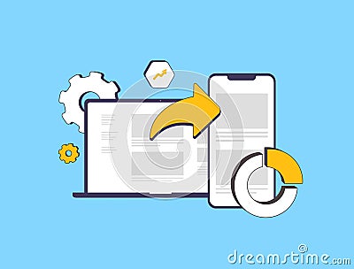Web-to-app conversion drives user engagement by directing website visitors to mobile apps. Web-to-app campaigns improve Vector Illustration
