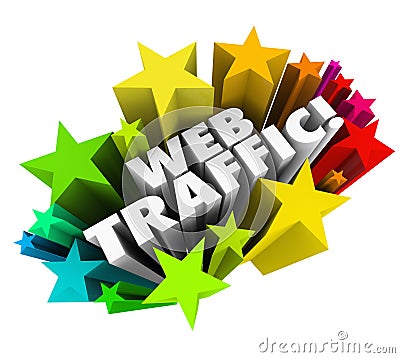 Web Traffic Stars Background Increase Online Views Search Reputation Stock Photo