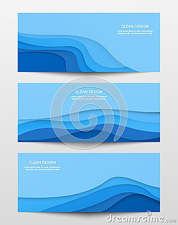 Web trendy horizontal banners set Vector Illustration