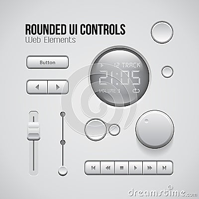 Web UI Controls Design Elements Vector Illustration