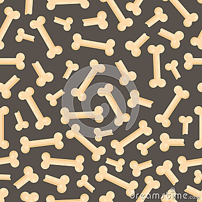 Vector illustration of a seamless bone pattern. A pattern of dog food and nutrition. Wallpaper drawing with hand bones and paws. Vector Illustration