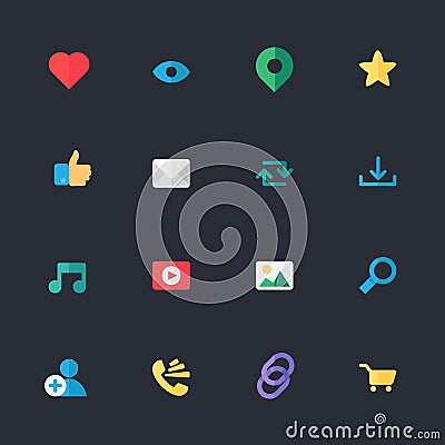 Web Virtual Socail Network Icons Stock Photo