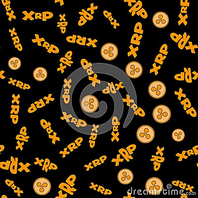 XRP Ripple - tickers and coins. Seamless pattern. Editorial Stock Photo