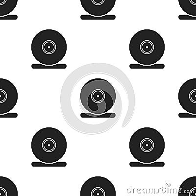 Webcam icon in black style isolated on white background. Personal computer pattern Vector Illustration