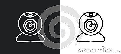webcamera outline icon in white and black colors. webcamera flat vector icon from computer collection for web, mobile apps and ui Vector Illustration